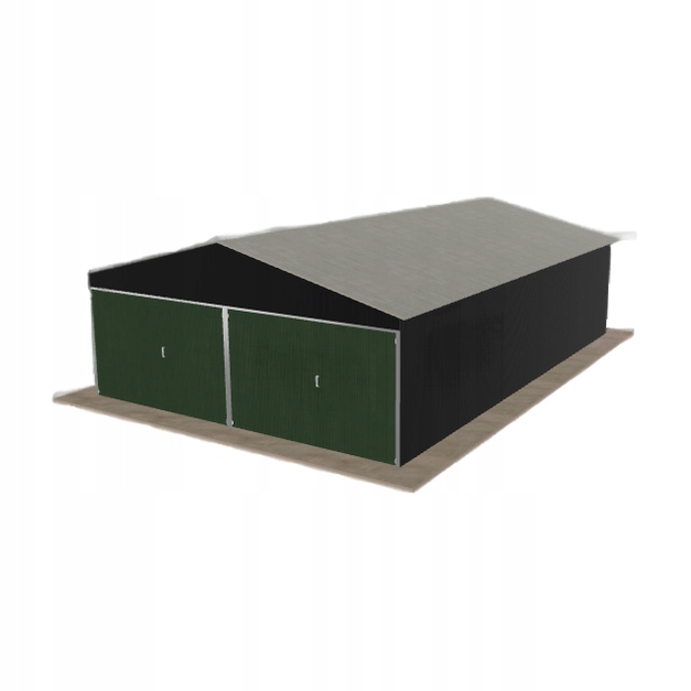 Plechová garáž 6x9 m dvoupolohová, dvoupolohová, černá