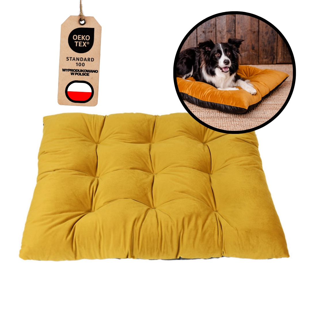 Levně Mimiko Pets Pelíšek Polštář Velvet 100x70 cm hořčice