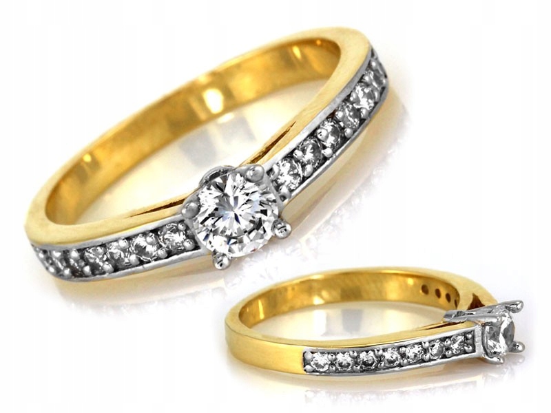 Prstýnek 585 s zirkony 2.59 g Velikost 15 lesklý Solitare