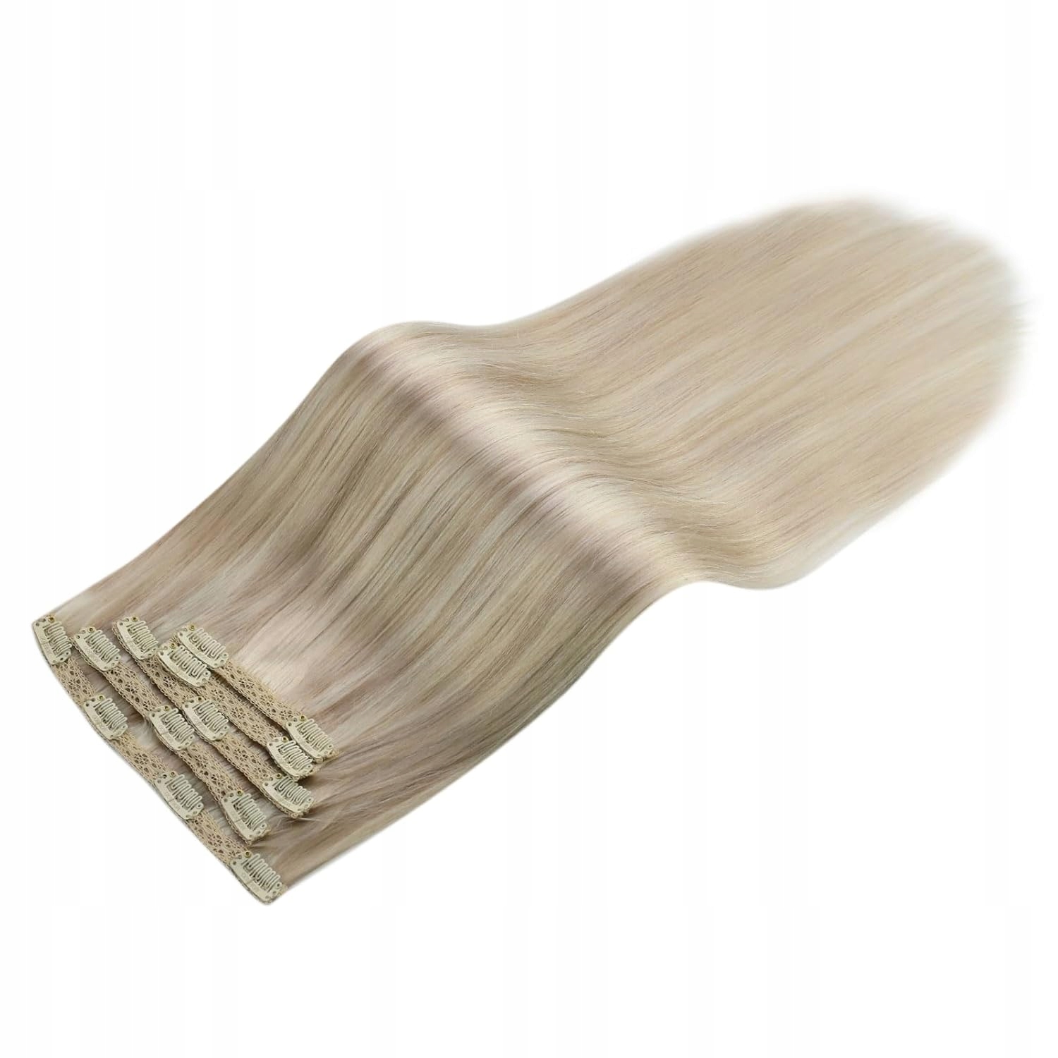 Moresoo 40 cm přírodní blond prameny vlasů na pásku medová blond 10 Ks