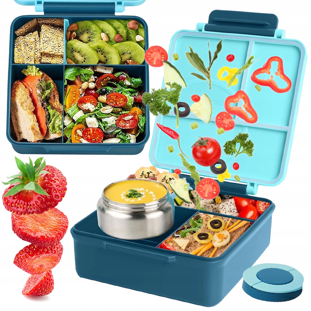 Jídelní Box Bento Lunchbox 1.6 L Termoska Ocelová Vzduchotěsná Mikrovlnná Trouba