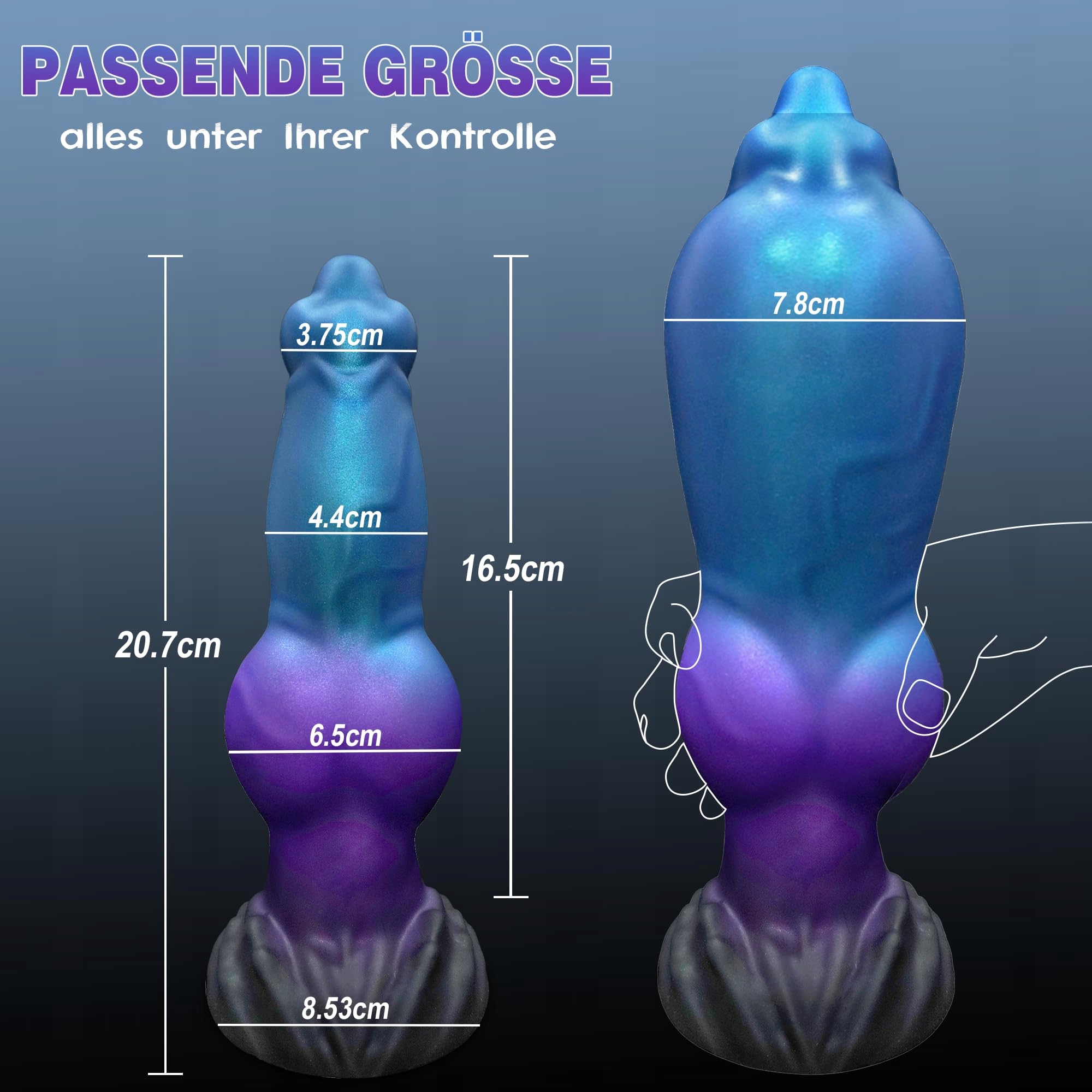 XXL ANALDEHNER DILDO Z PRZYSSAWKĄ DLA PAR FANTASY REALISTYCZNY DLA KOBIET — miniatura 3
