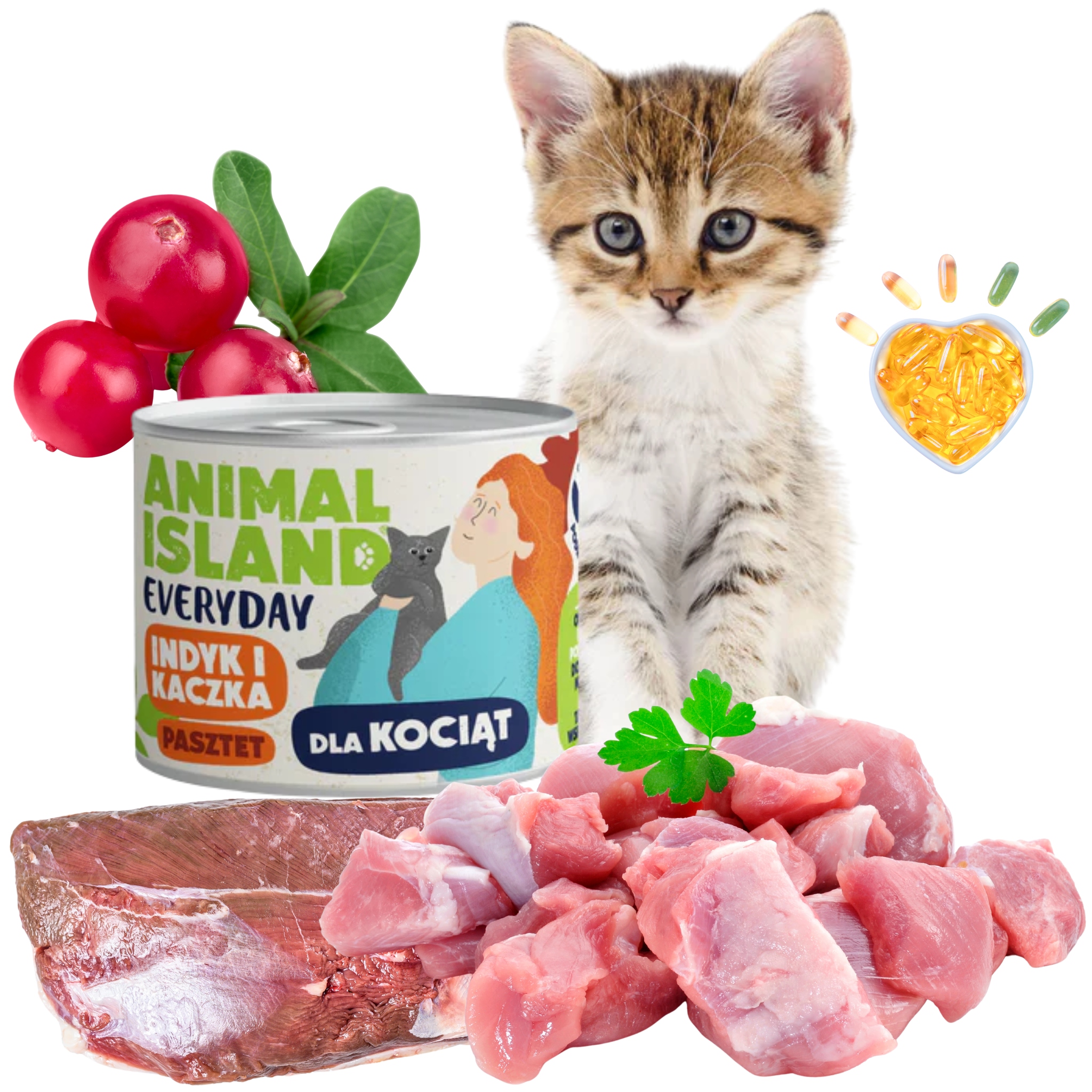 Levně Krmivo pro kočky bezobilná konzerva Animal Island krůta kachna 185 g 12 Ks