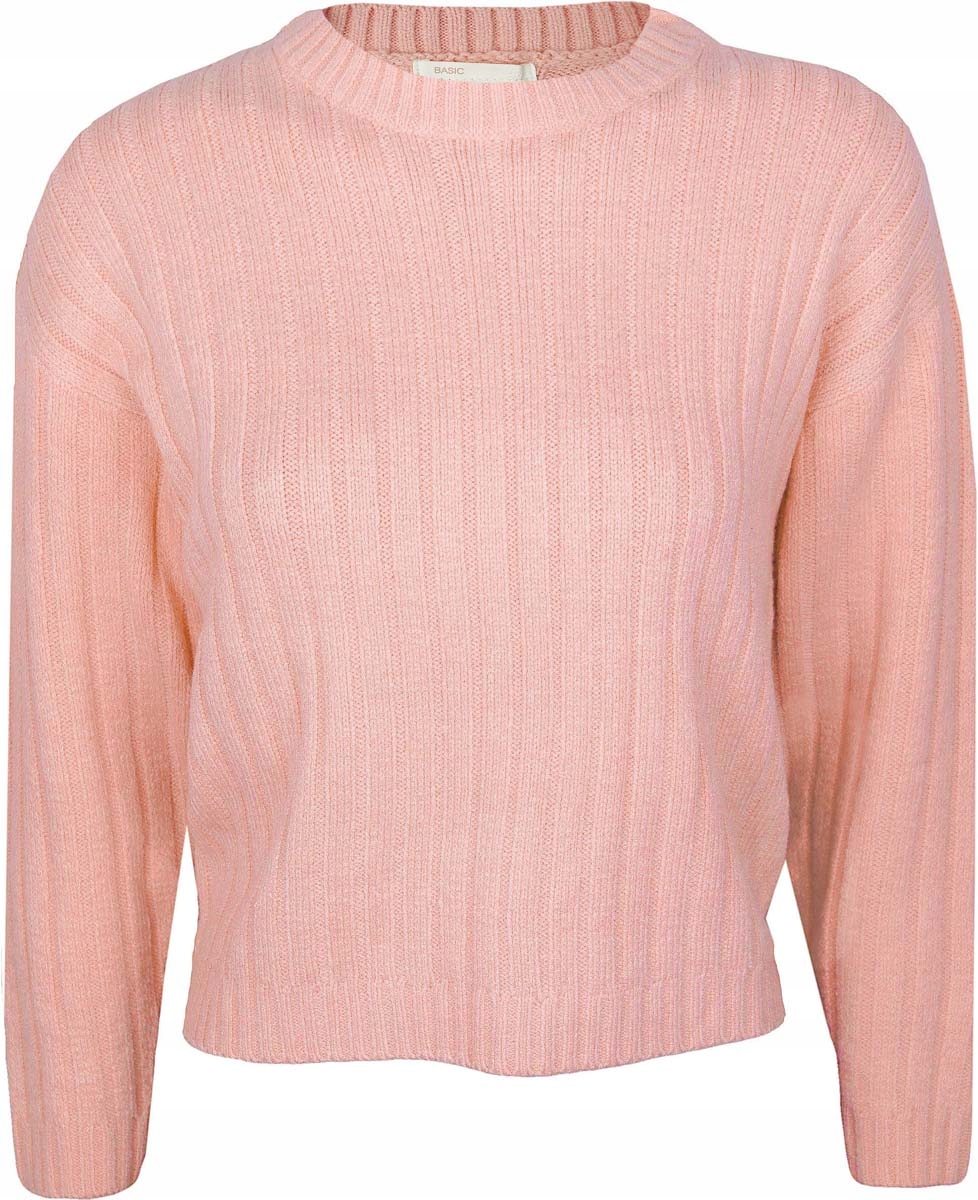 

H&m Prążkowany Pudełkowy Sweter Brzoskwinia 40