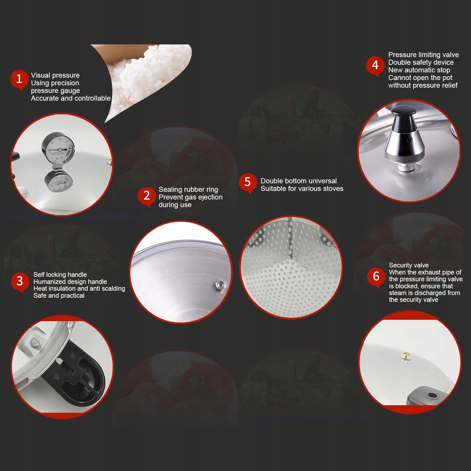 Szybkowar Szybkowar 23L ze stopu aluminium z manometrem FZ Pojemność 1 l