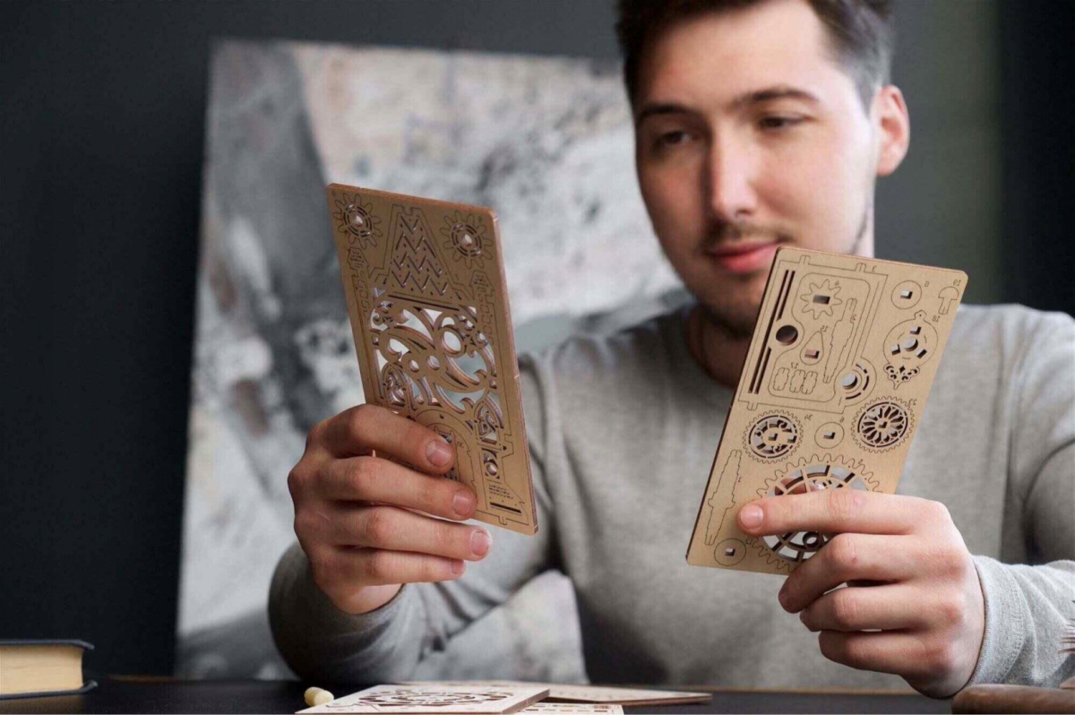 Puzzle 3D Wieża Zegarowa Drewniany model składany Liczba elementów 44