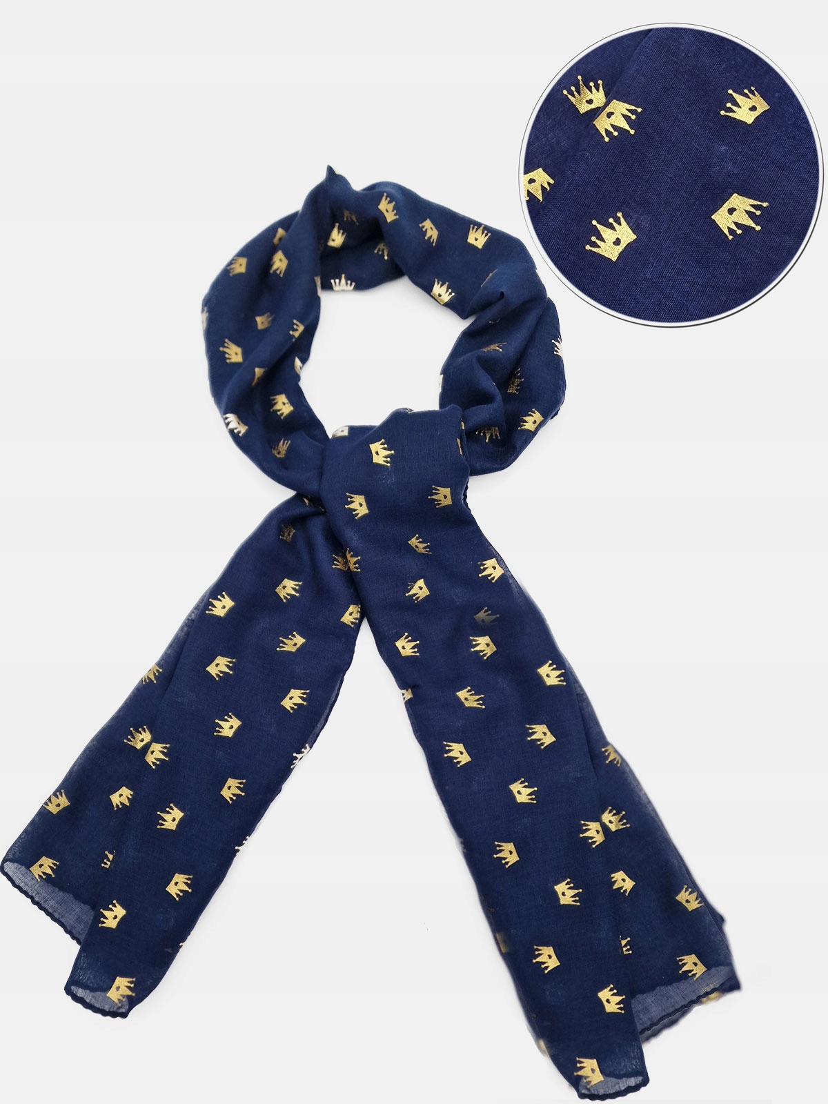 WIOSENNY damski SZAL chusta szalik apaszka granat