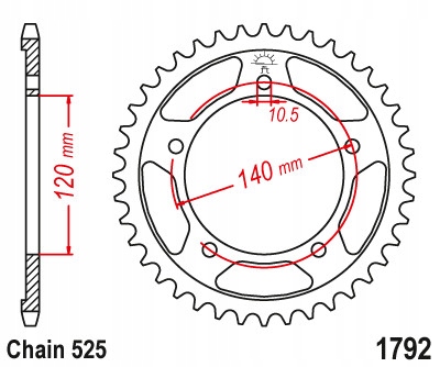 Zadní zadní ozubení velké Suzuki DL 650 V-Strom 48 zubů