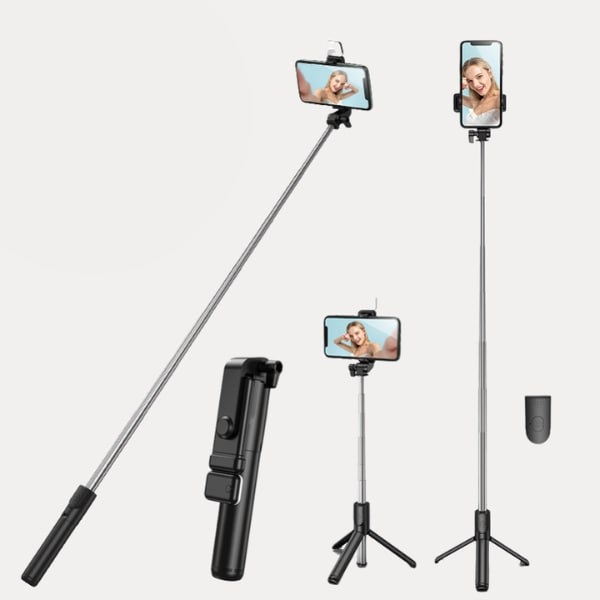 SELFIE STICK KIJEK TRIPOD STATYW + PILOT BLUETOOTH + LAMPA LED PREMIUM 63CM Obsługiwane systemy operacyjne Android iOS