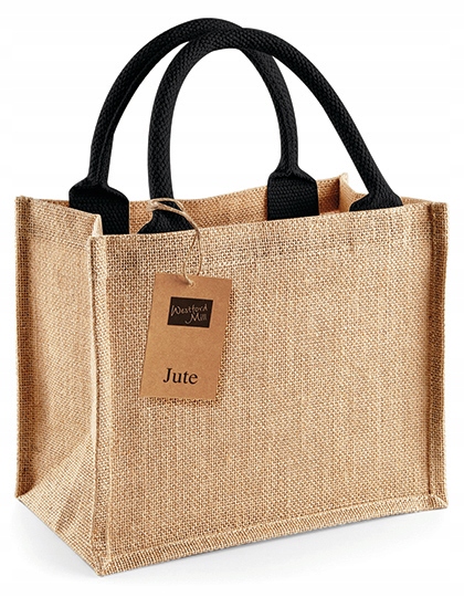 Torba Eko jutowa 26x22x14cm czarne uszy