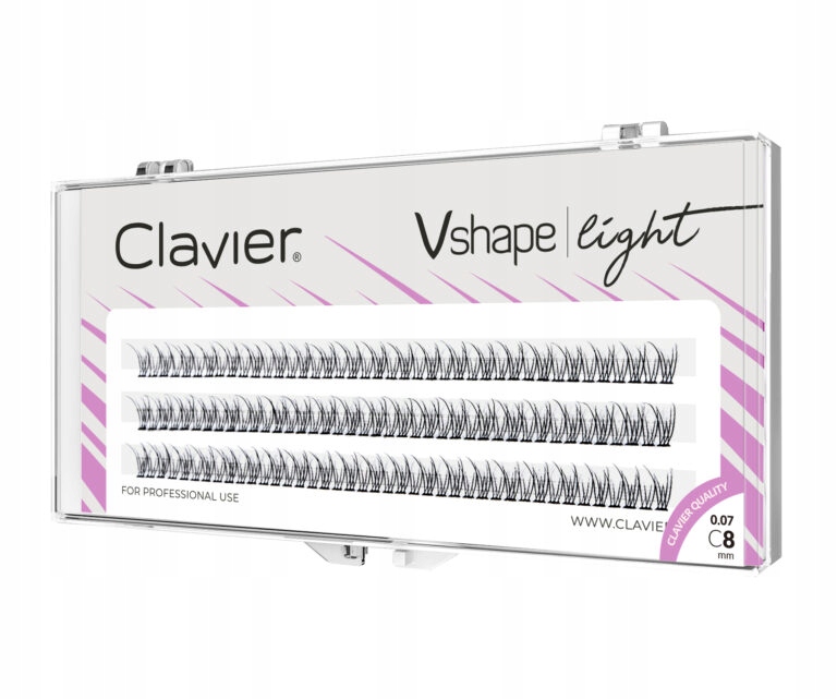 

Clavier Kępki Rzęs Vshape Light 8mm Jaskółki