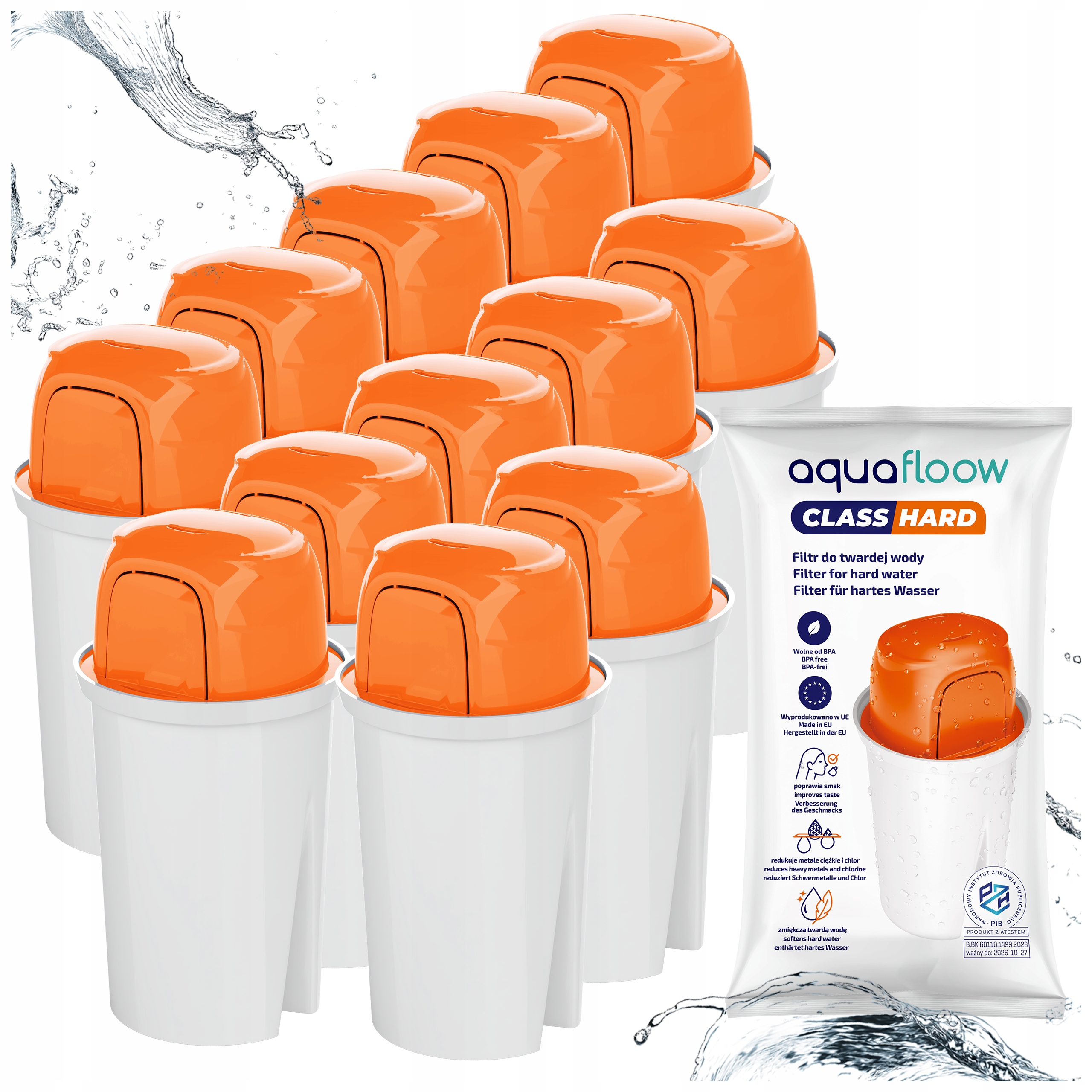 Filtr wody AquaFloow Classic Hard 12 szt. do twardej wody do dzbanków