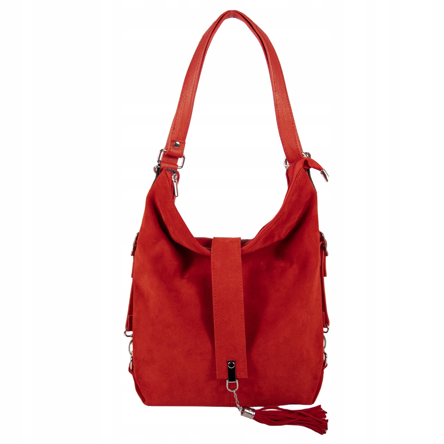 SKÓRZANY PLECAK TORBA ZAMSZ 2W1 SHOPPER Wzór dominujący bez wzoru