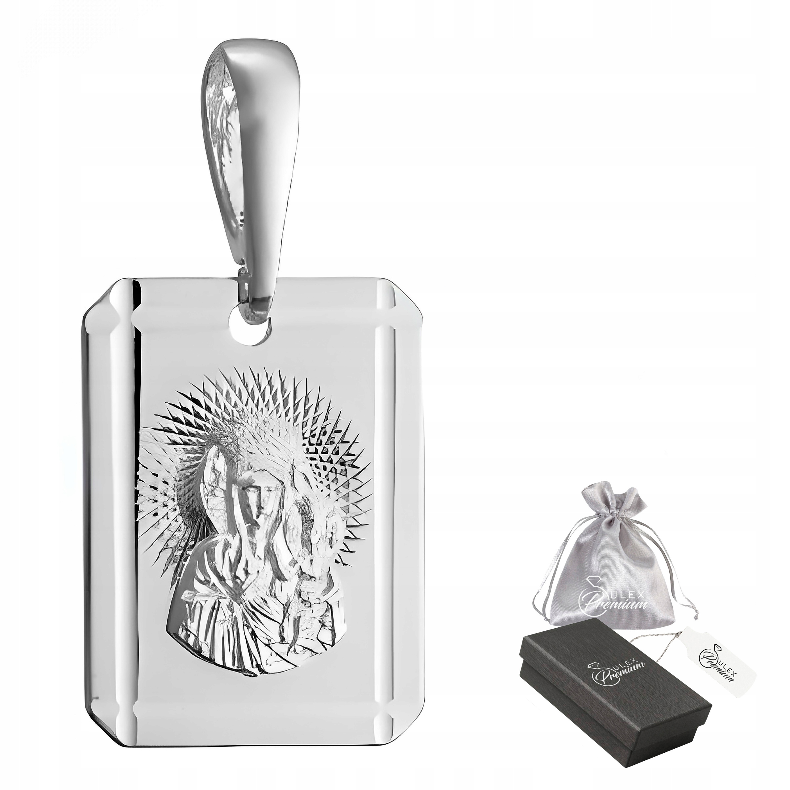 Medailon stříbro 925 Krásný přívěsek s Pannou Marií Čenstochovskou pro něj