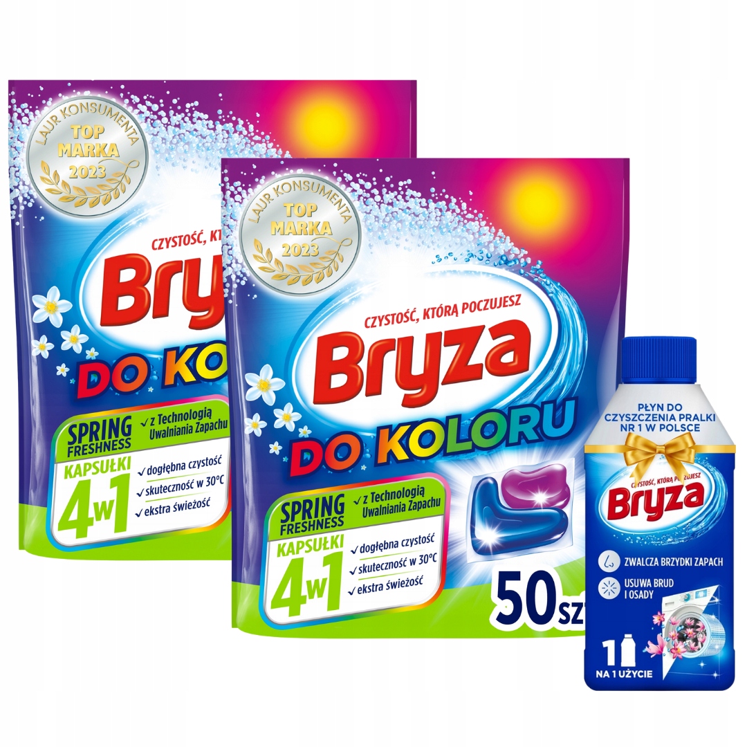 Levně Bryza 4v1 barevné Kapsle Spring Freshness 50 ks x 2 Dárek