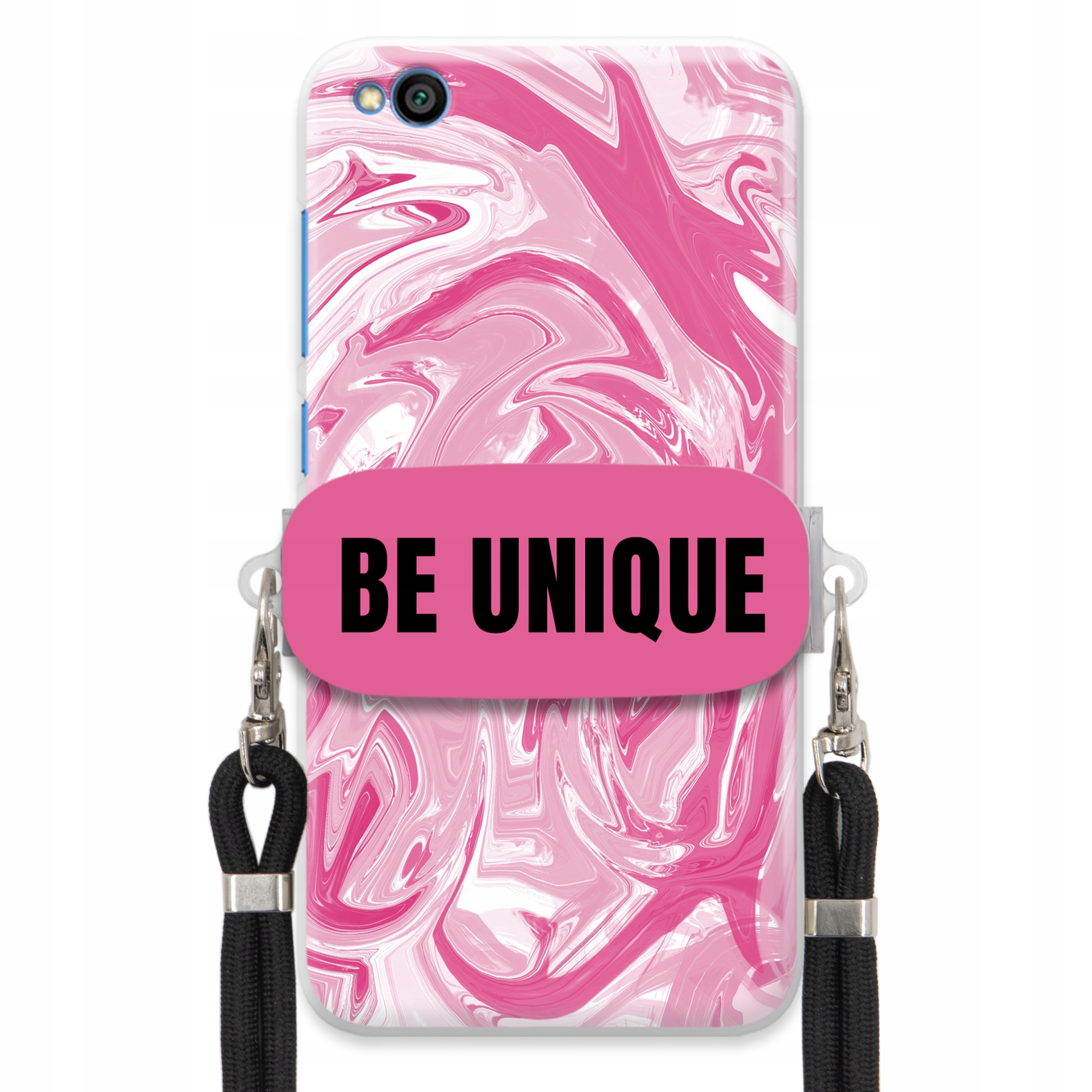 Pouzdro pro Xiaomi Redmi Go Case úchytka na šňůrku Černá Růžová Mramorová Unique