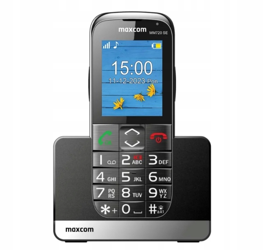 Telefon pro seniory MaxCom MM720 Se černý