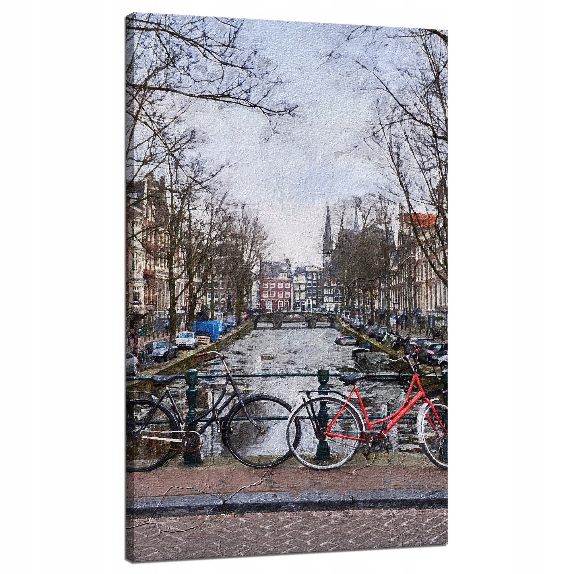 Obraz na plátně Kola na mostě Amsterdam 70x120 cm Ideální jako dárek
