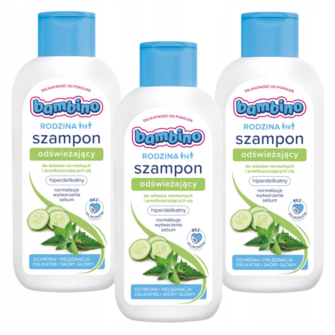 Szampon odświeżający BAMBINO RODZINA 3x400ml