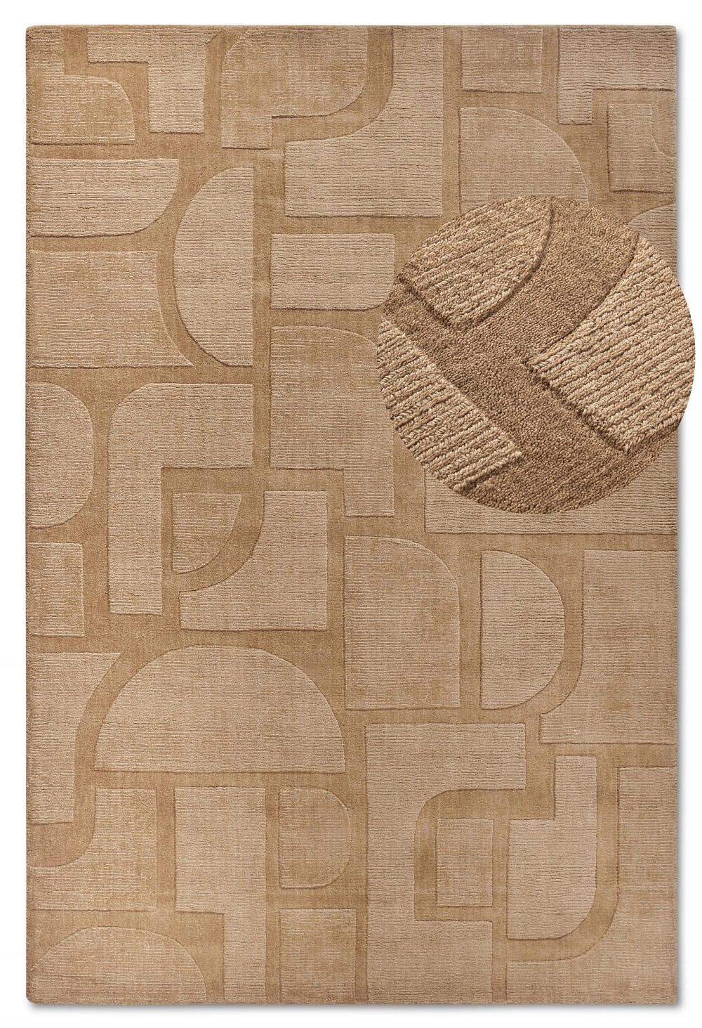 Koberec do obývacího pokoje 80x150 cm, hnědý, moderní 3D vzor