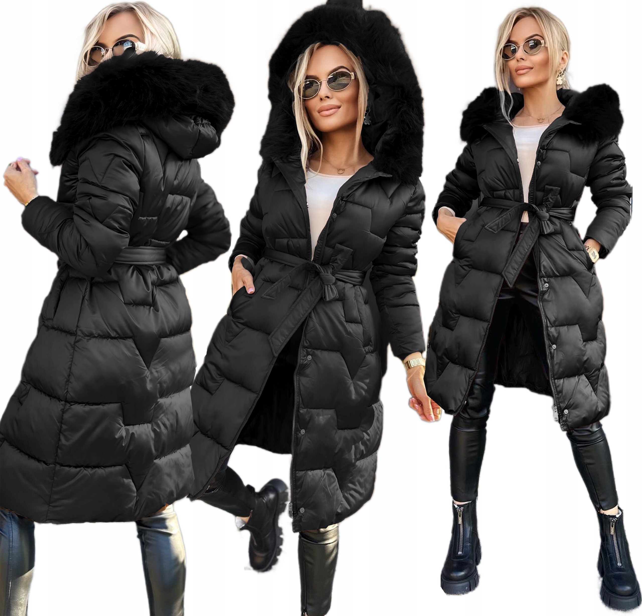 Silná teplá zimní dlouhá dámská prošívaná bunda kapuce na plechovky Pamela