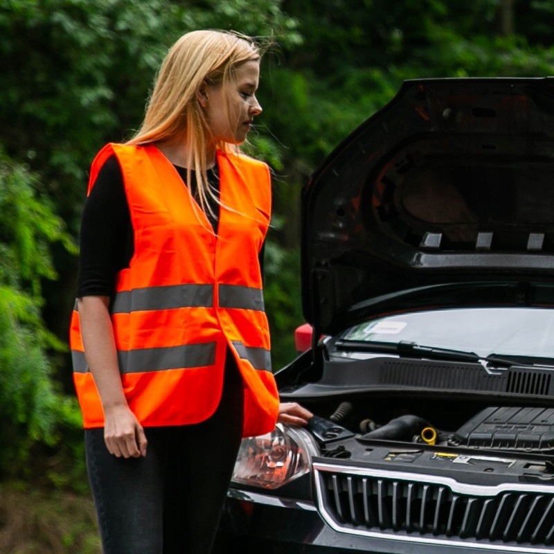 Solidna POMARAŃCZOWA kamizelka UECE odblaskowa XXL Model VEST 2