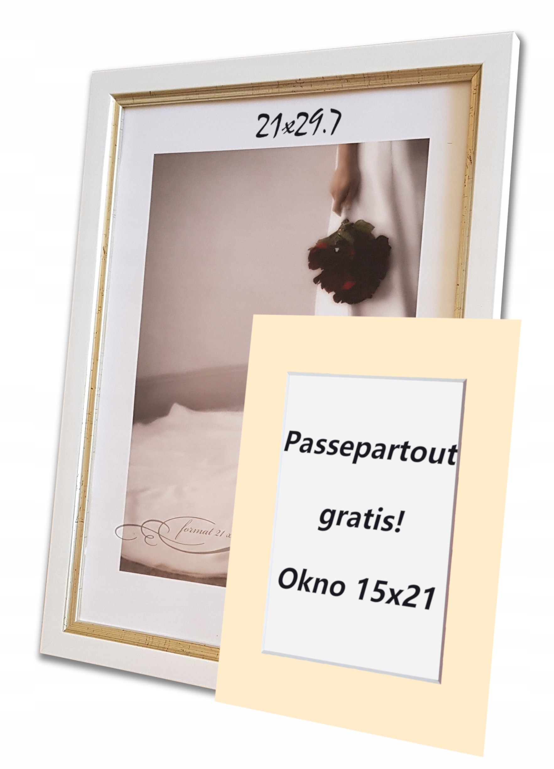 

Ramka A4 + Passe-partout na zdjęcia 15x21 Fiona
