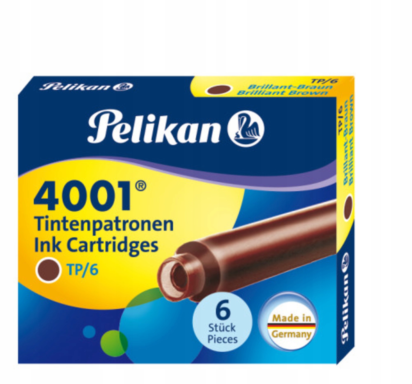

Naboje atramentowe Pelikan brązowe krótkie 6szt