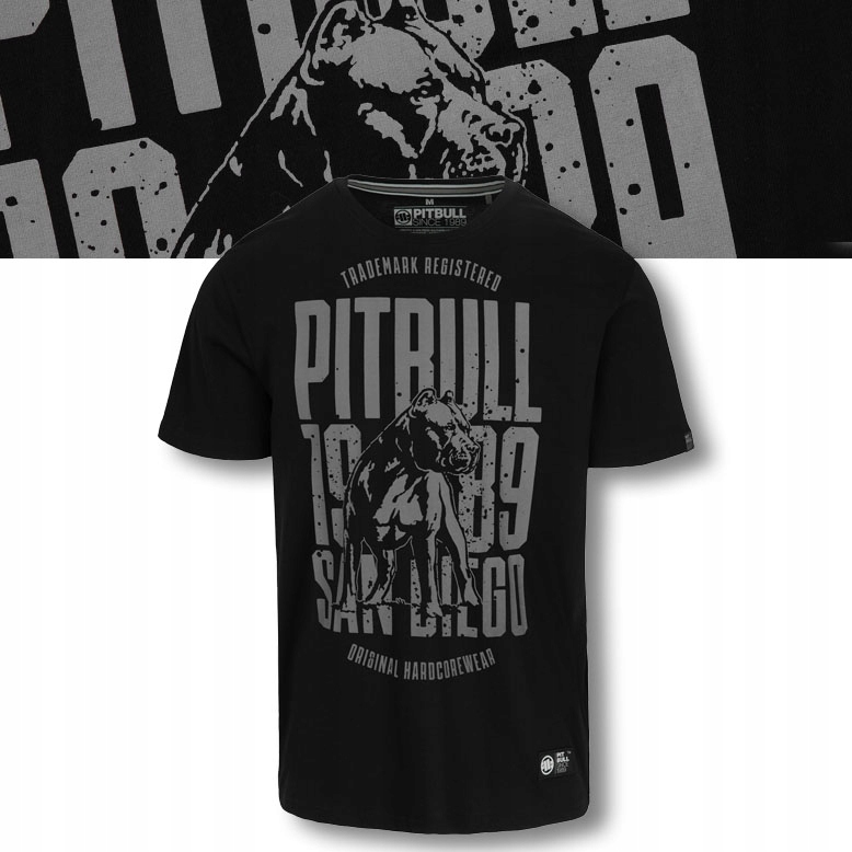 Męska Koszulka Pitbull Bawełniany T-shirt San Diego Dog