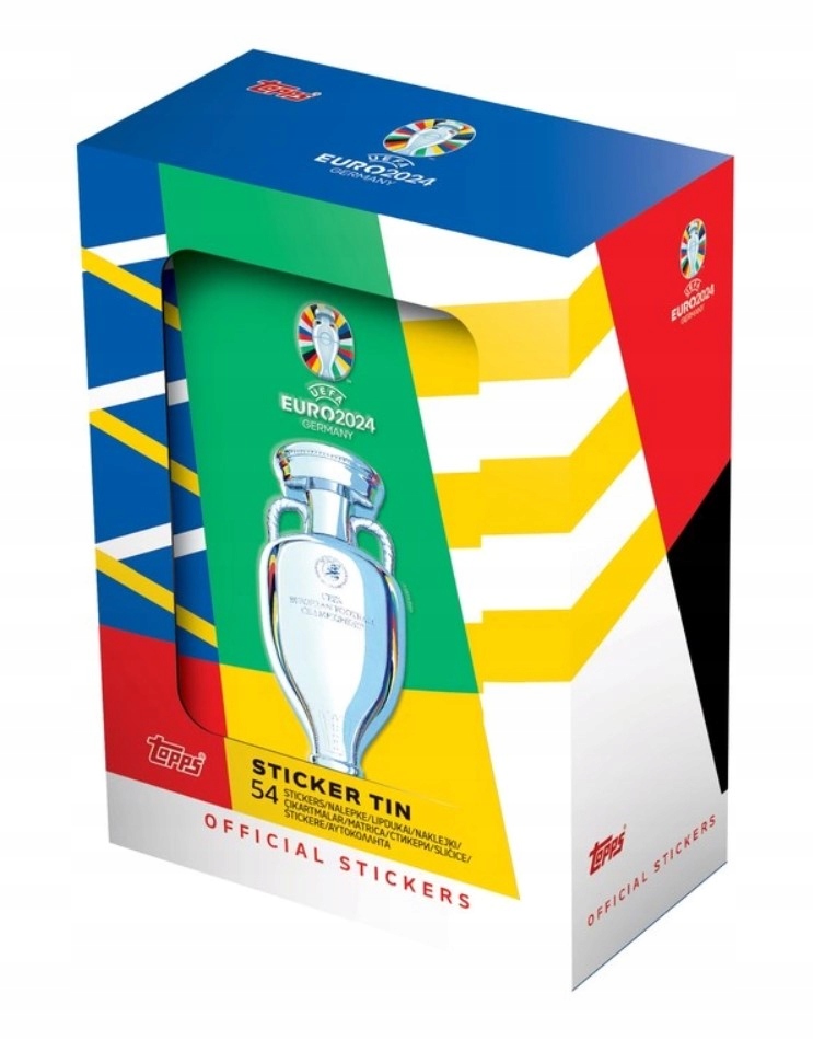 PUSZKA Z NAKLEJKAMI EURO 2024 TOPPS 9 SASZETEK 54 NAKLEJKI DO ALBUMU
