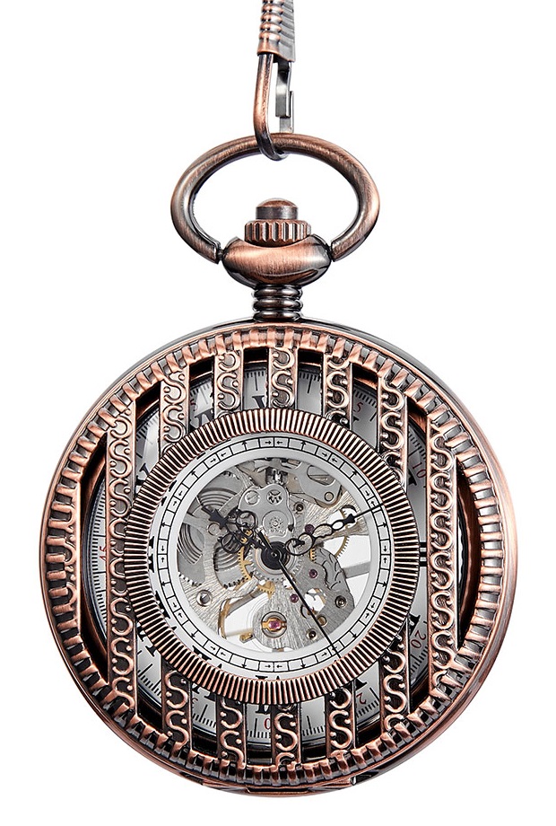 Mechanické Kapesní Hodinky Měděné, Prolamované