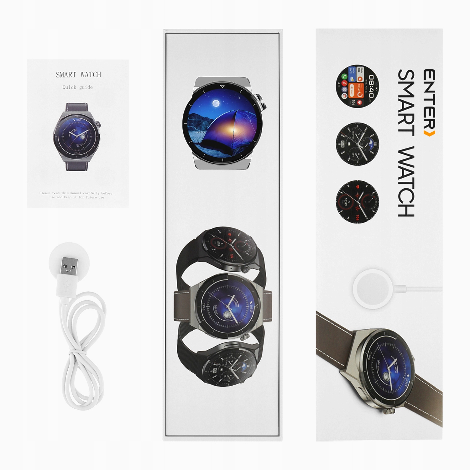 SMARTWATCH ENTER ROZMOWY MENU PL PASEK BRANSOLETA Marka Inna marka