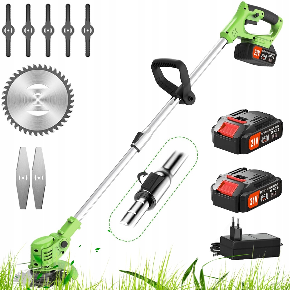 Podkaszarka Akumulatorowa Elektryczna Kosa Wykaszarka Do Trawy 2xAKU Zestaw