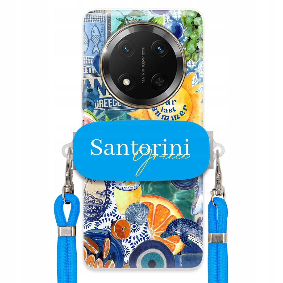 Puzdro pre Honor Magic 7 Lite Modré Crossbody vodítko držiak Santorini Sea
