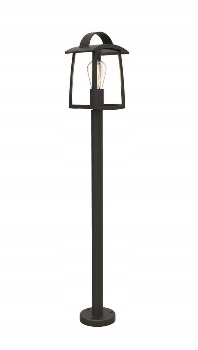 Lutec Kelsey Záhradná lampa s stĺpikom, čierna, IP44, hliník