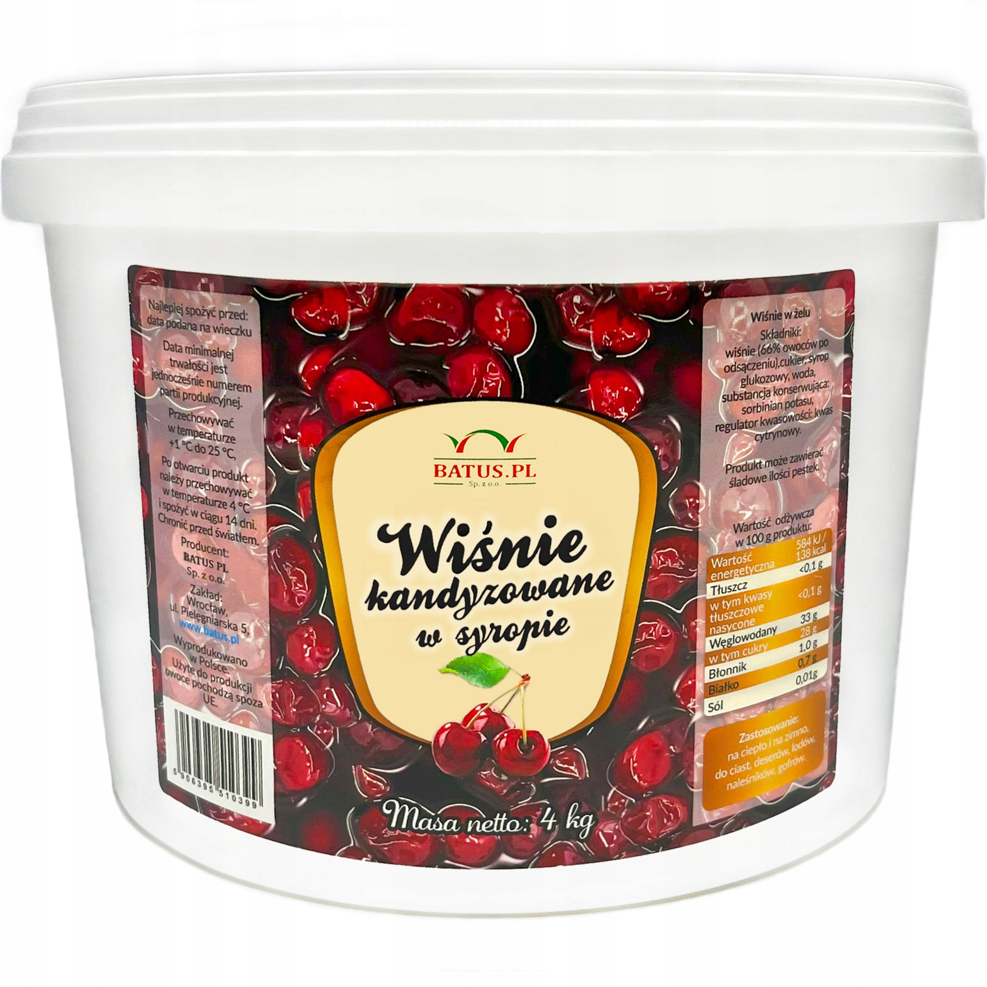 Wiśnie Kandyzowane W Syropie 4 kg