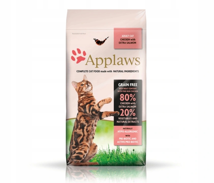 Levně Applaws Adult Chicken with Extra Salmon Suché Krmivo pro kočky 7,5 kg