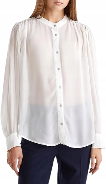 United Colors Of Benetton Bílá Košile S Stojáčkem A Knoflíky M J5B