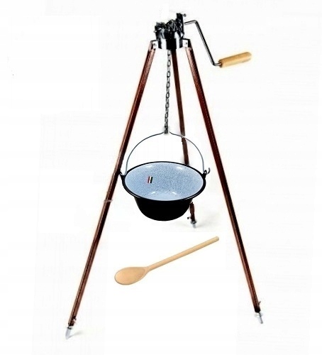 Maďarský Smaltovaný Kotlík 10, Nastavitelný Stojan