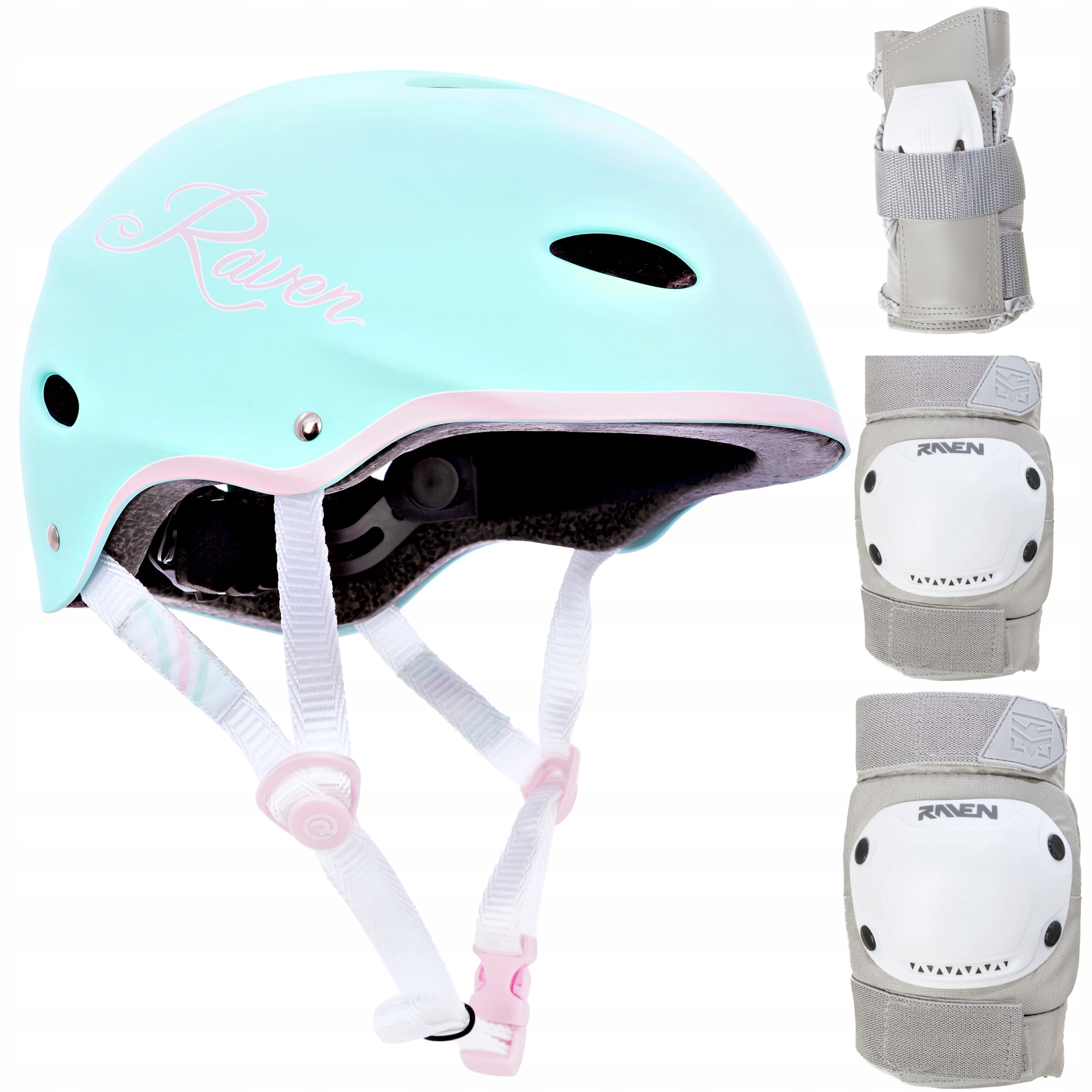 

Zestaw Raven Kask F511 Mint/Pink S +Ochraniacze S