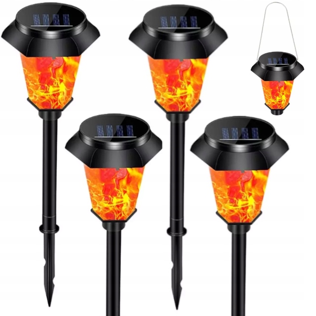 

4x Lampa solarna Led pochodnia efekt Ogień Płomień