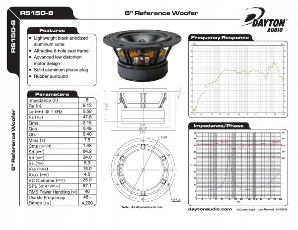 Głośnik Dayton Audio RS150-4 6" - 4ohm Marka Inna
