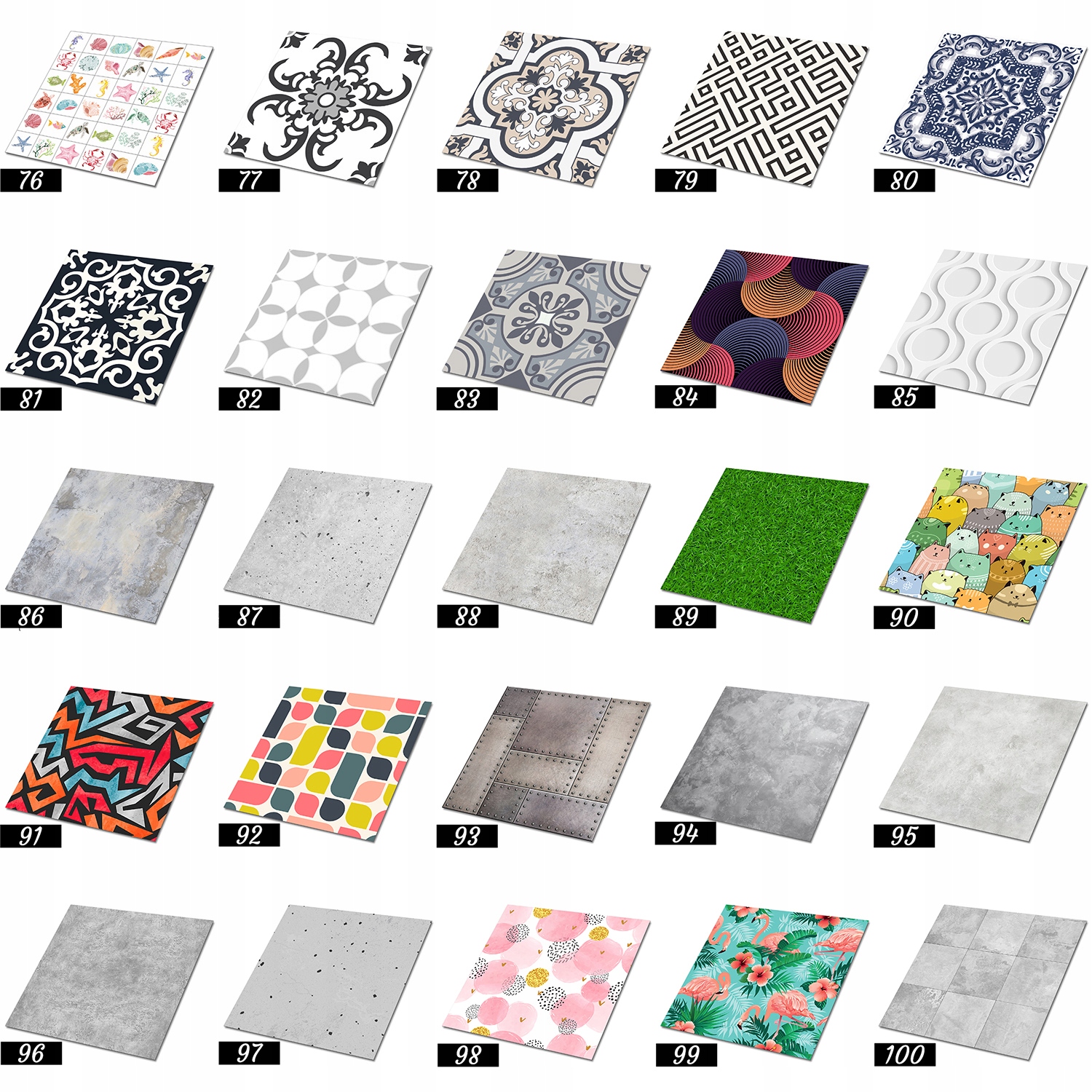 Samoprzylepne kafelki PCV Klasyczna włoska podłoga Kolor producenta szary