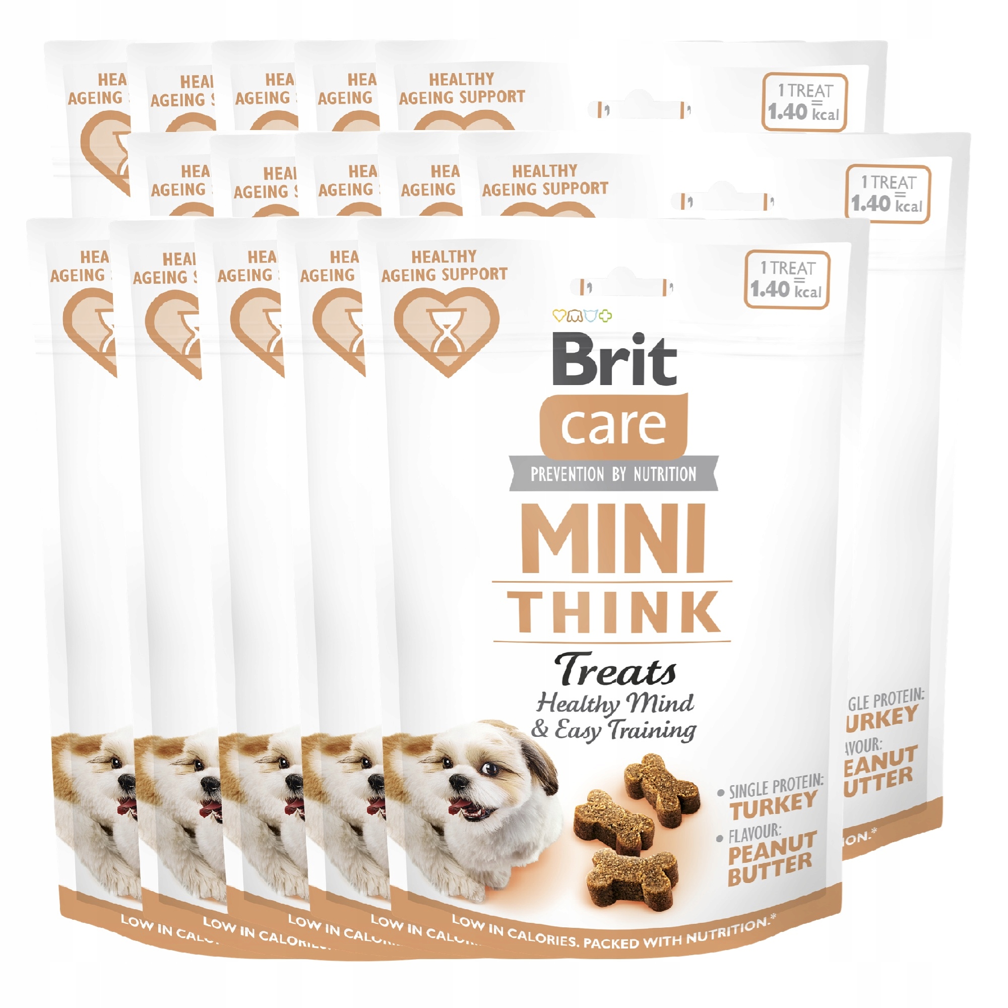 Brit Care Dog Mini Snacks Think Zdatná mysl Krůta Svařovací 15PAK 15x50g