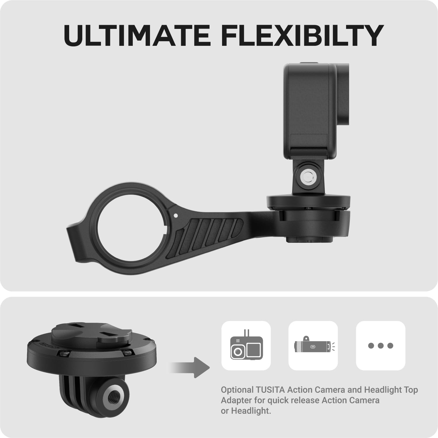 Adapter Lampki Top Do Garmin Uchwyt Kamery Sportowej Rowerowej TUSITA — miniatura 4