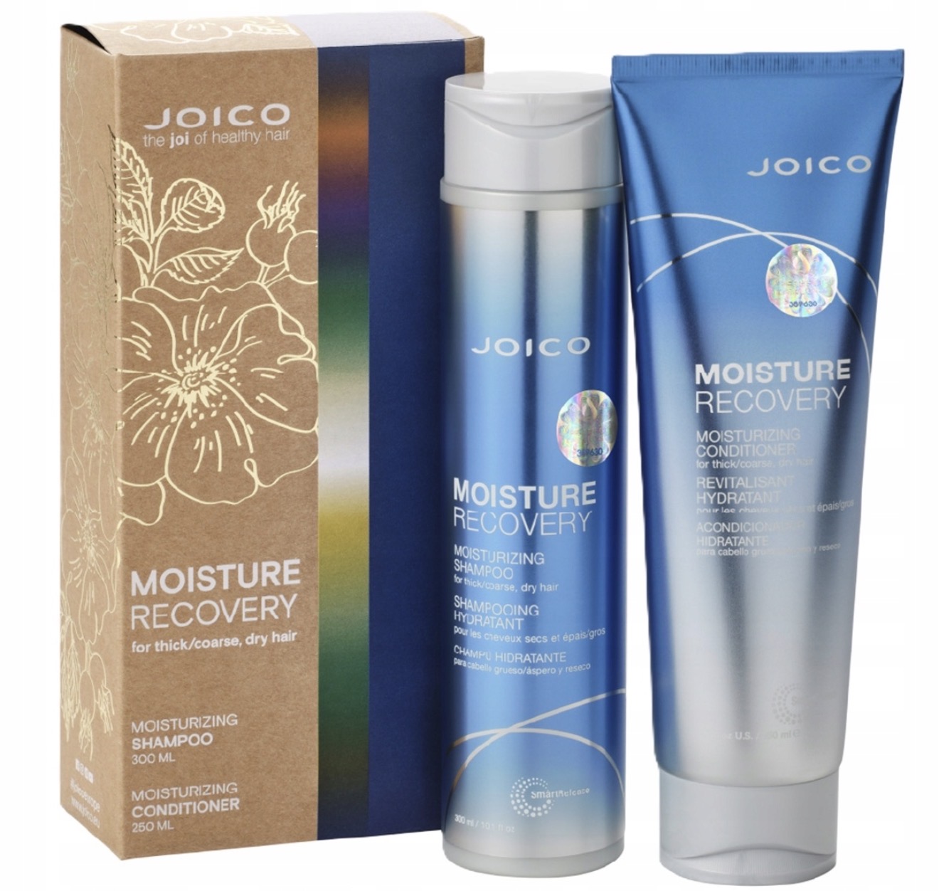 Joico Moisture Recovery Zestaw Nawilżający Szampon 300ml Odżywka 250ml