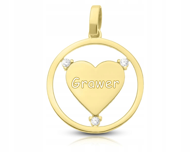 Zlatý dámský přívěsek Srdce Gravírování Ryzost 585 Dárek Přívěsek na Řetízek