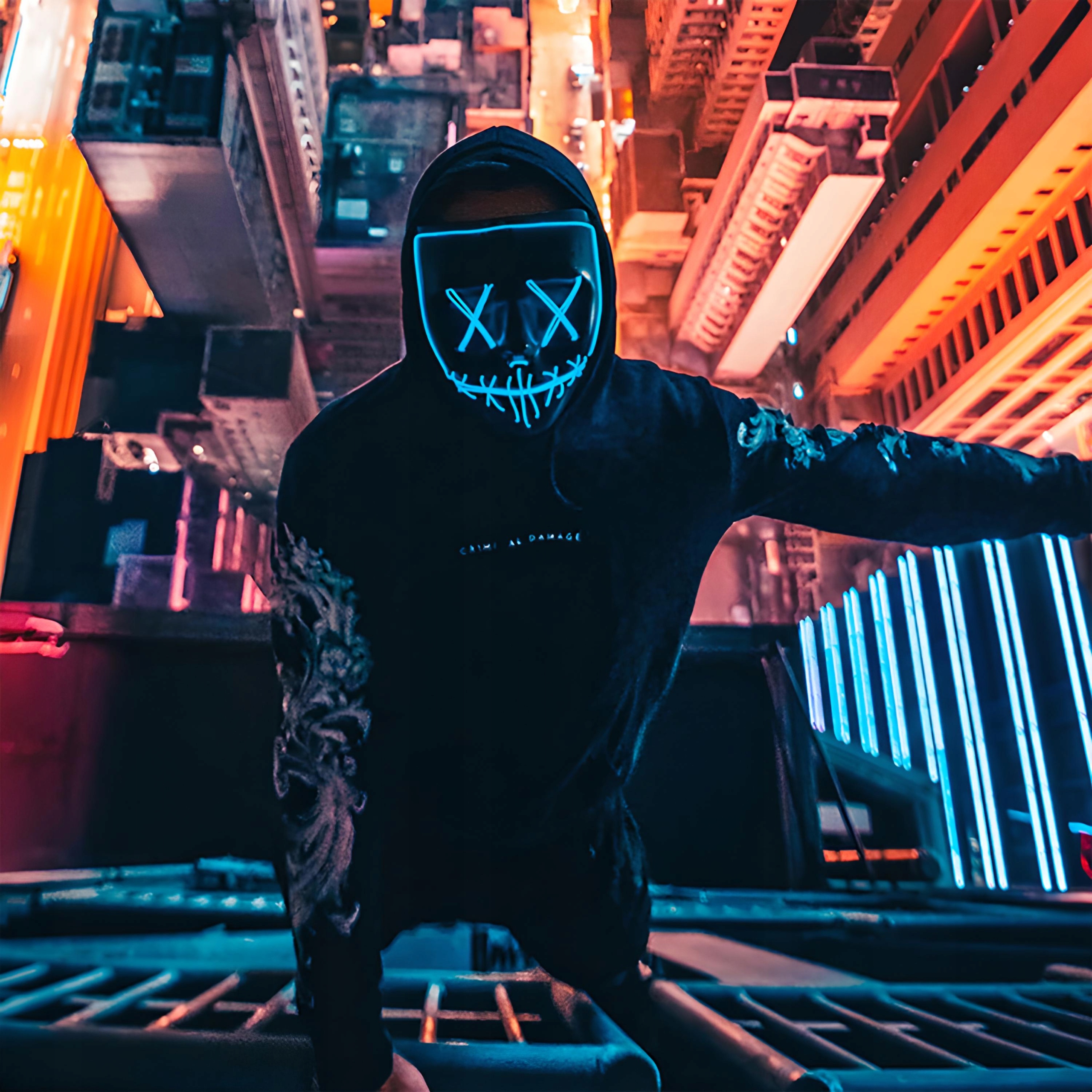 MASKA LED ŚWIECĄCA LEDOWA NA HALLOWEEN IMPREZĘ KARNAWAŁ PRZEBRANIE PURGE Model E328