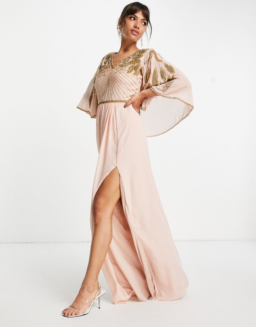 Virgos Lounge Zdobená Růžová Šaty 36 1NML