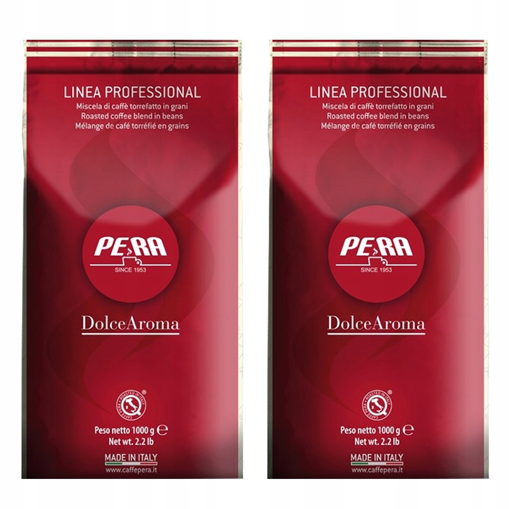 Levně Káva zrnková Pera Dolce Aroma Italská káva káva robusta rabica 2 x 1 kg